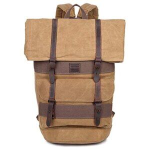 Top Fold Waxed Canvas Travel Backpack
